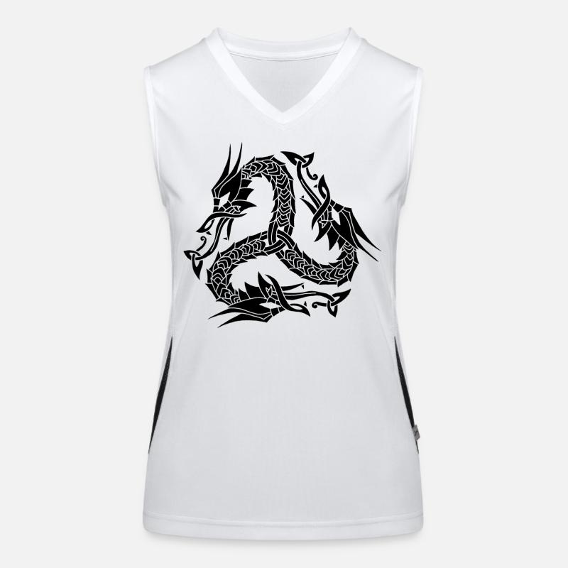 Celtic Black Hydra - Women's Functional Contrast Tank Top - white/black