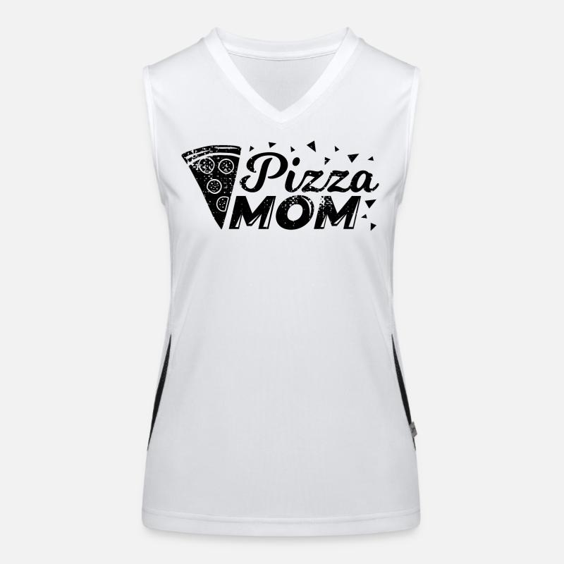 Drôle de maman pizza Débardeur respirant contrasté Femme