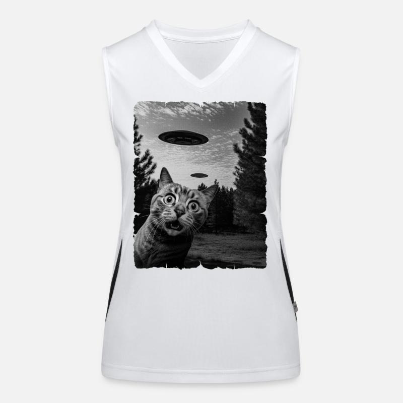 Cat Austerrestrial Invasion Uap Weirdcore Women's Functional Contrast Tank Top