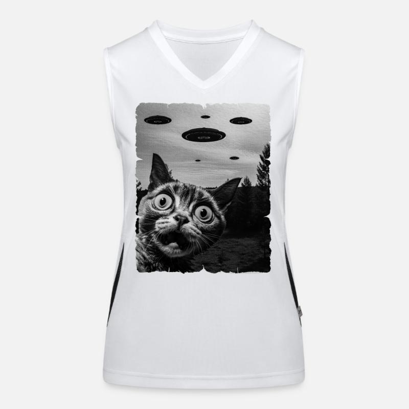 Cat Austerrestrial Invasion Uap Weirdcore Women's Functional Contrast Tank Top