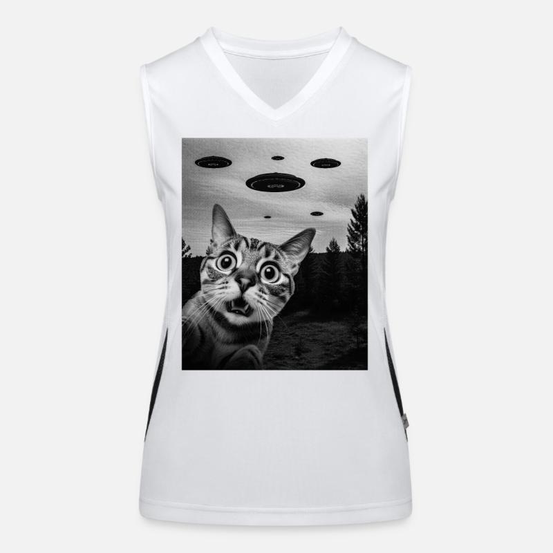 Chat Alien Invasion Uap Weirdcore Débardeur respirant contrasté Femme