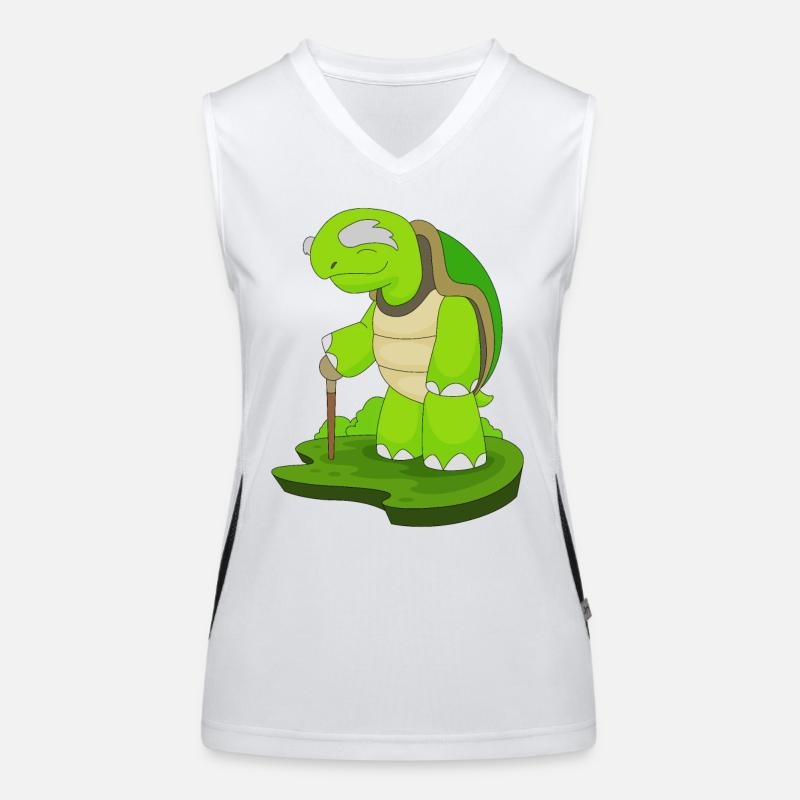 Turtle Retiree Walking Stick Women's Functional Contrast Tank Top