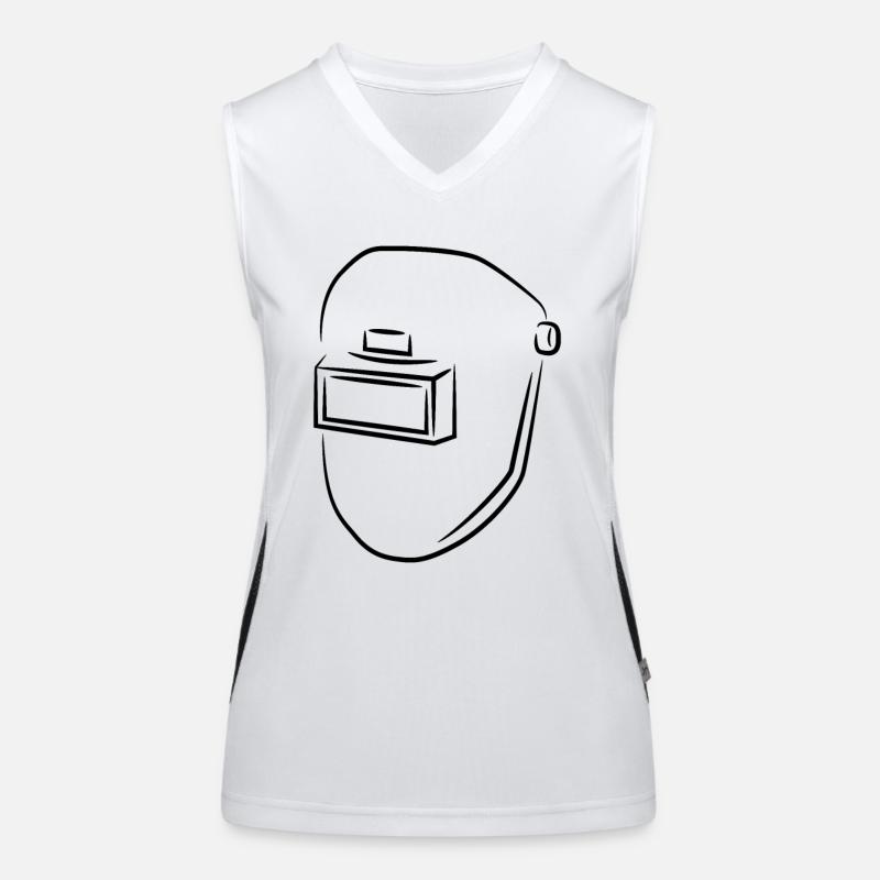 Welding helmet sketch Women's Functional Contrast Tank Top
