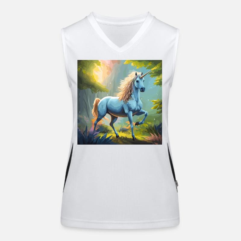 Licorne dans la forêt Débardeur respirant contrasté Femme