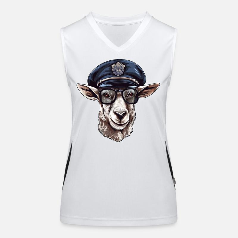 Ziegen Polizei Funktionelles Kontrast-Tank Top für Frauen