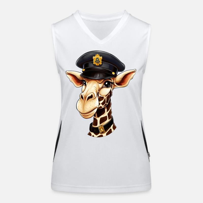 Polizei Giraffe Funktionelles Kontrast-Tank Top für Frauen