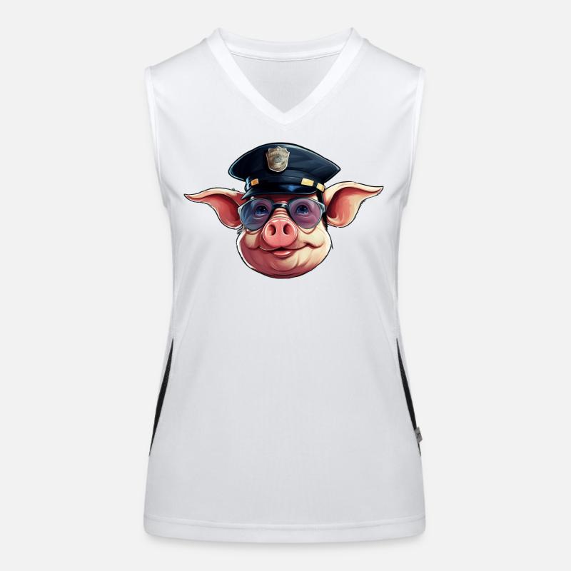Schweine Polizei Funktionelles Kontrast-Tank Top für Frauen
