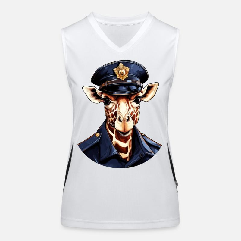 Giraffe Policeman Women's Functional Contrast Tank Top