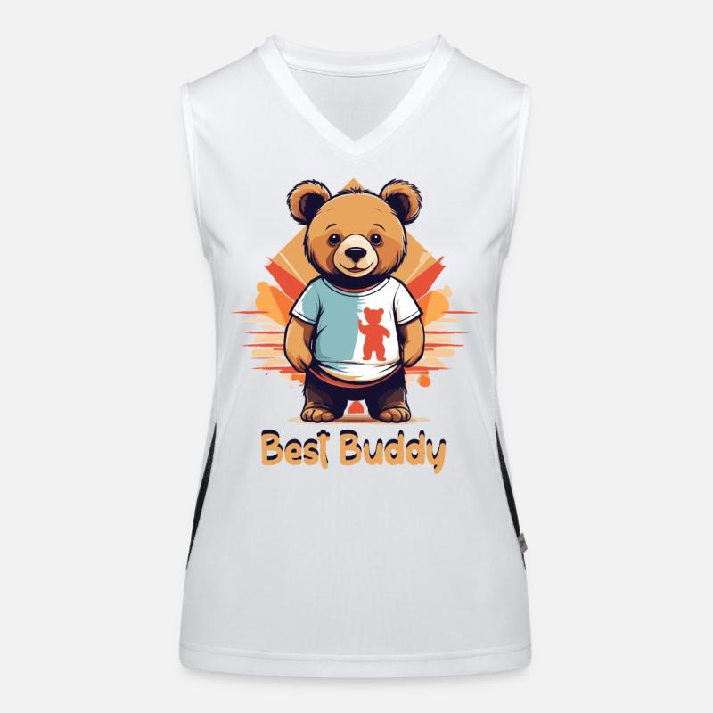 Teddybär mein bester Kumpel Funktionelles Kontrast-Tank Top für Frauen