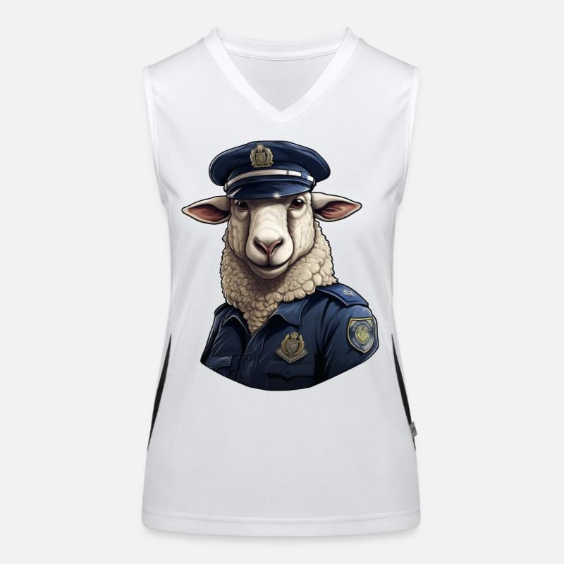 Polizei Schaf Funktionelles Kontrast-Tank Top für Frauen