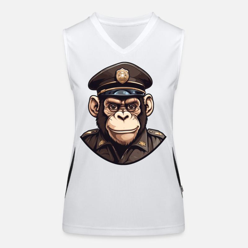 Polizei Schimpanse Funktionelles Kontrast-Tank Top für Frauen