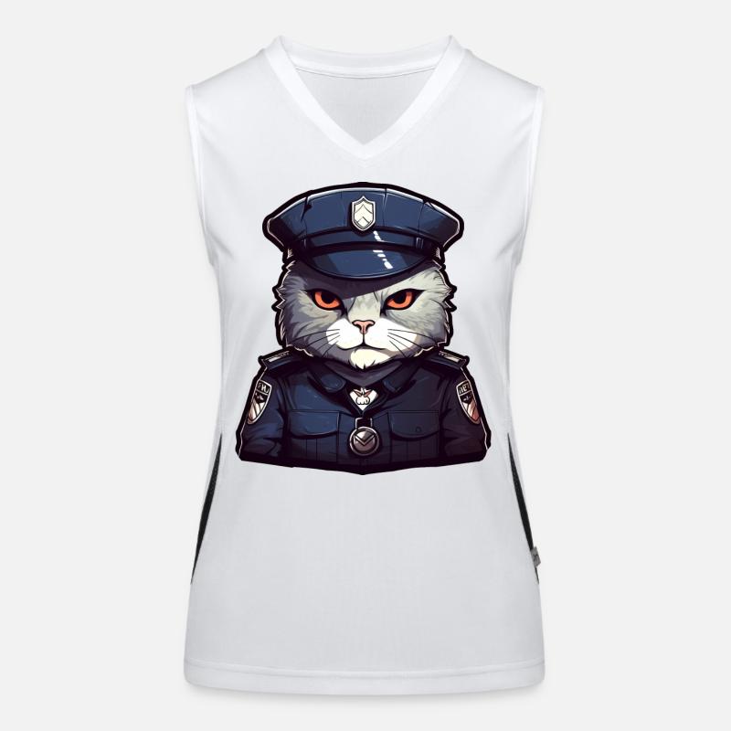 Polizei Katze Funktionelles Kontrast-Tank Top für Frauen