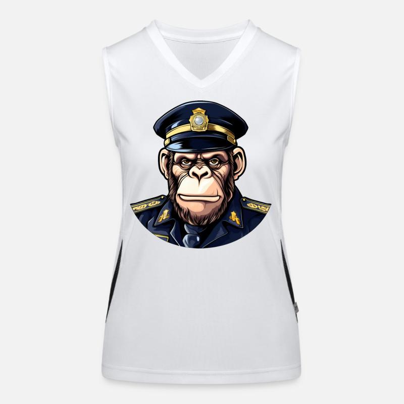 Policier chimpanzé Débardeur respirant contrasté Femme