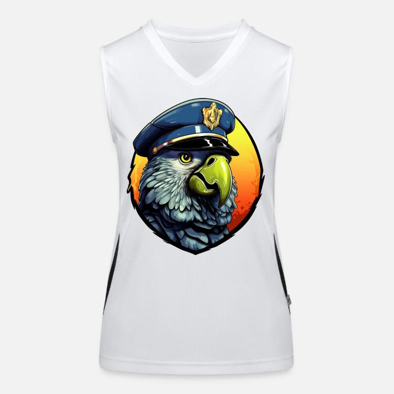 Police Parrot - Women's Functional Contrast Tank Top - white/black