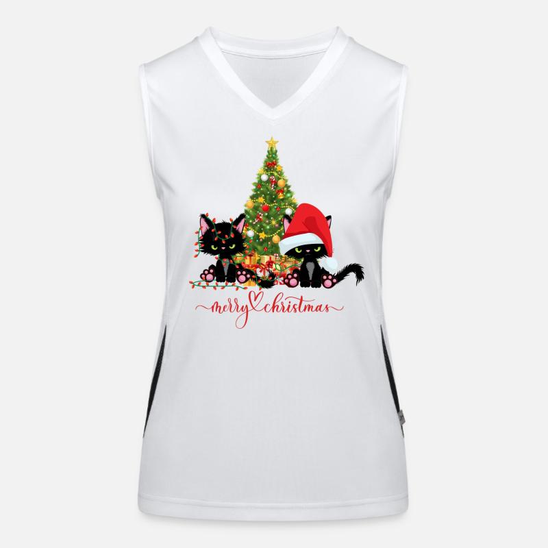 Weihnachten Katzen Funktionelles Kontrast-Tank Top für Frauen