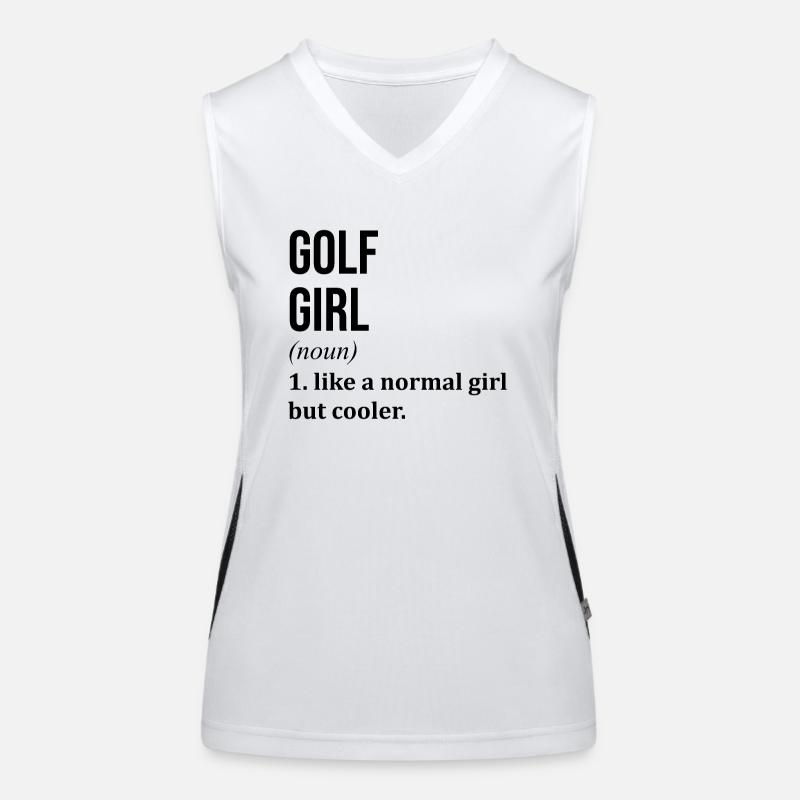 Fille de golf drôle de citation de golf Débardeur respirant contrasté Femme
