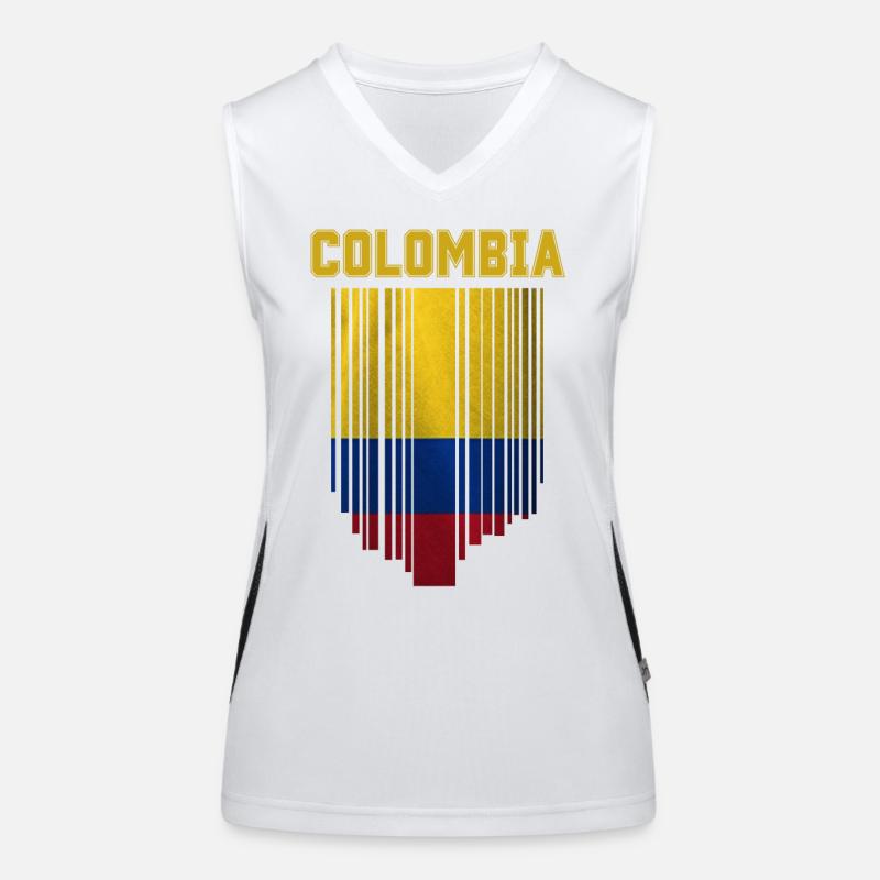 Drapeau de la Colombie, fierté colombienne Débardeur respirant contrasté Femme