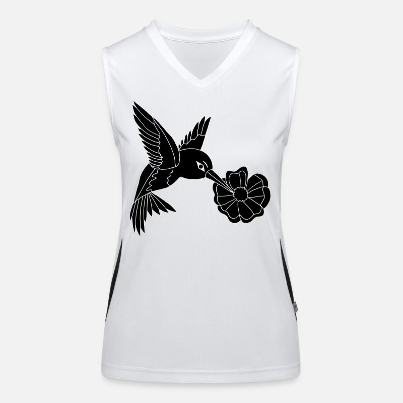 Black Foraging Bird Women's Functional Contrast Tank Top