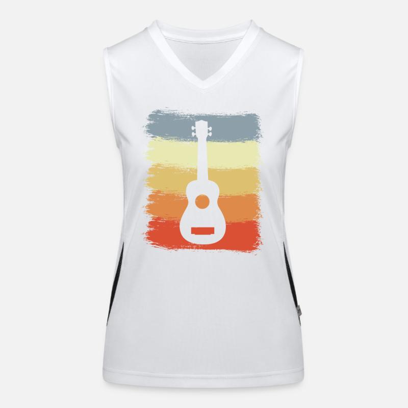 Vintage Ukulele Drawing Women's Functional Contrast Tank Top
