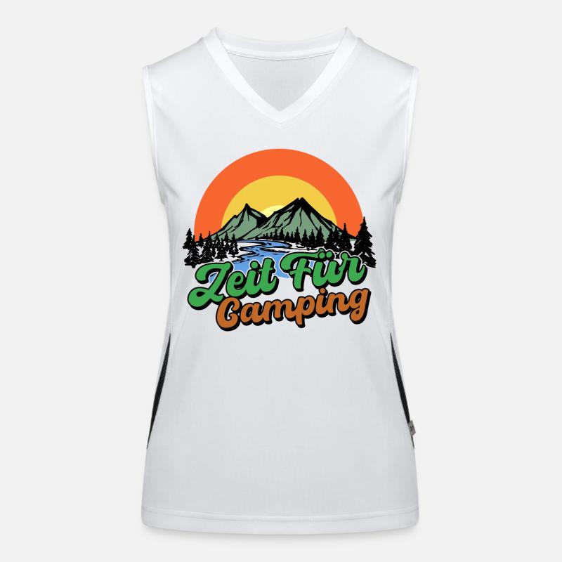 Camping Camping Déclaration Mountains Camper Débardeur respirant contrasté Femme