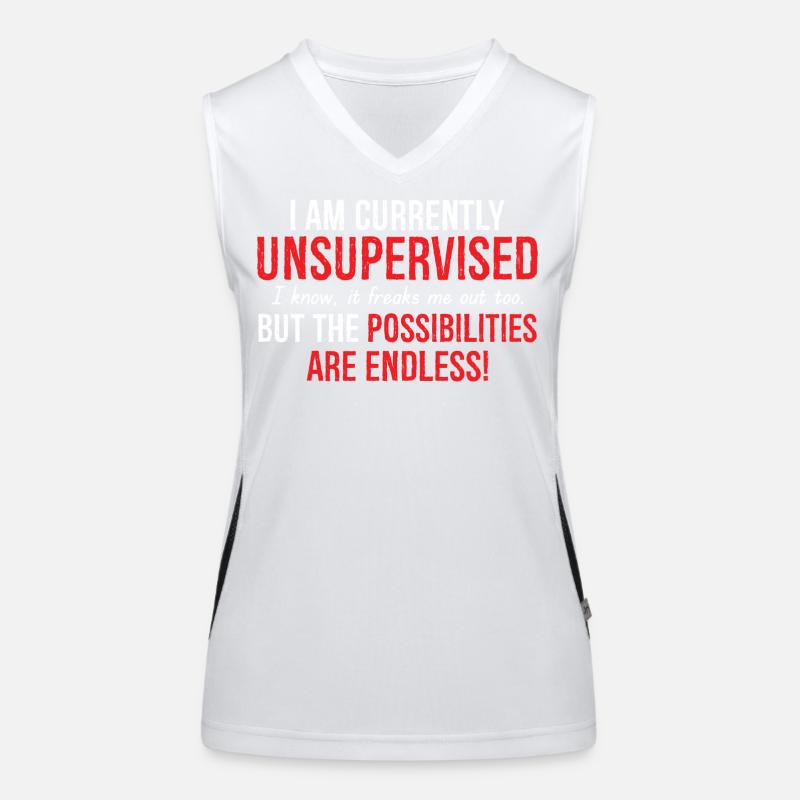 I Am Currently Unsupervised Women's Functional Contrast Tank Top