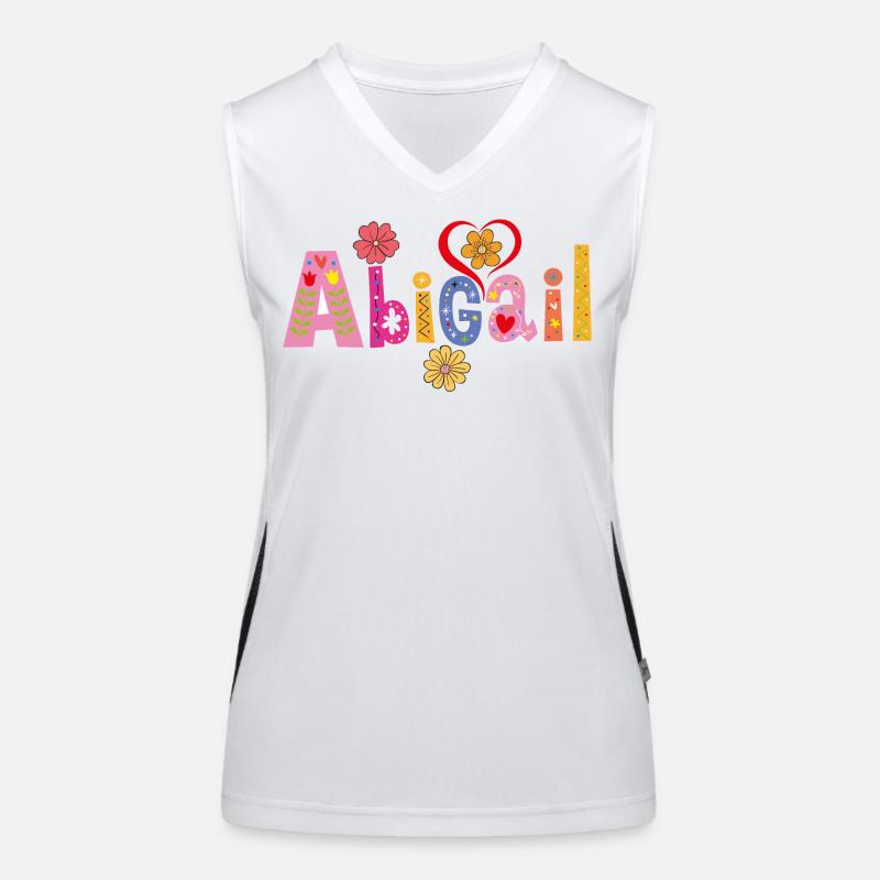Personalized Abigail Name - Women's Functional Contrast Tank Top - white/black