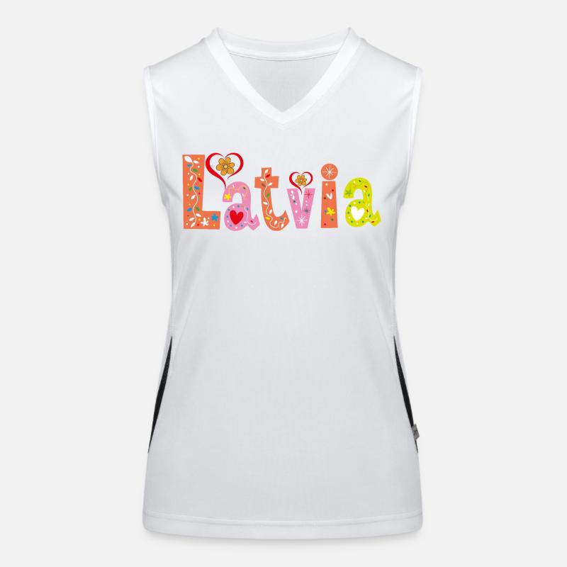 Personalized Latvia Name Women's Functional Contrast Tank Top