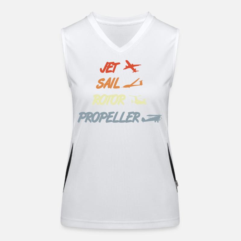 Retro Airplane Models Women's Functional Contrast Tank Top