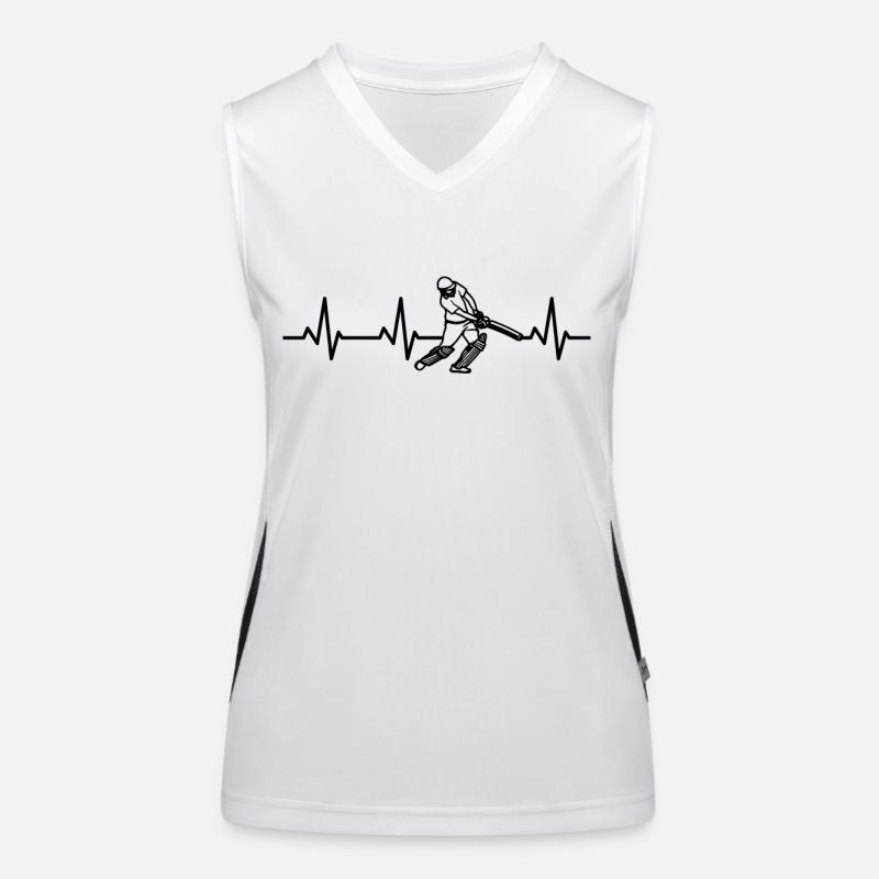 Palpitations cardiaques du joueur de cricket Débardeur respirant contrasté Femme