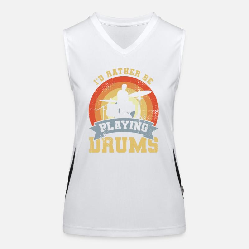 Drummer Spruch Funktionelles Kontrast-Tank Top für Frauen