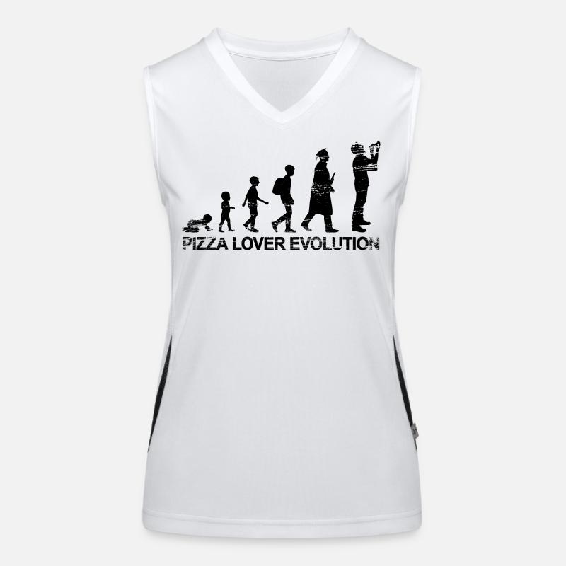 Pizza Lover Evolution Funktionelles Kontrast-Tank Top für Frauen