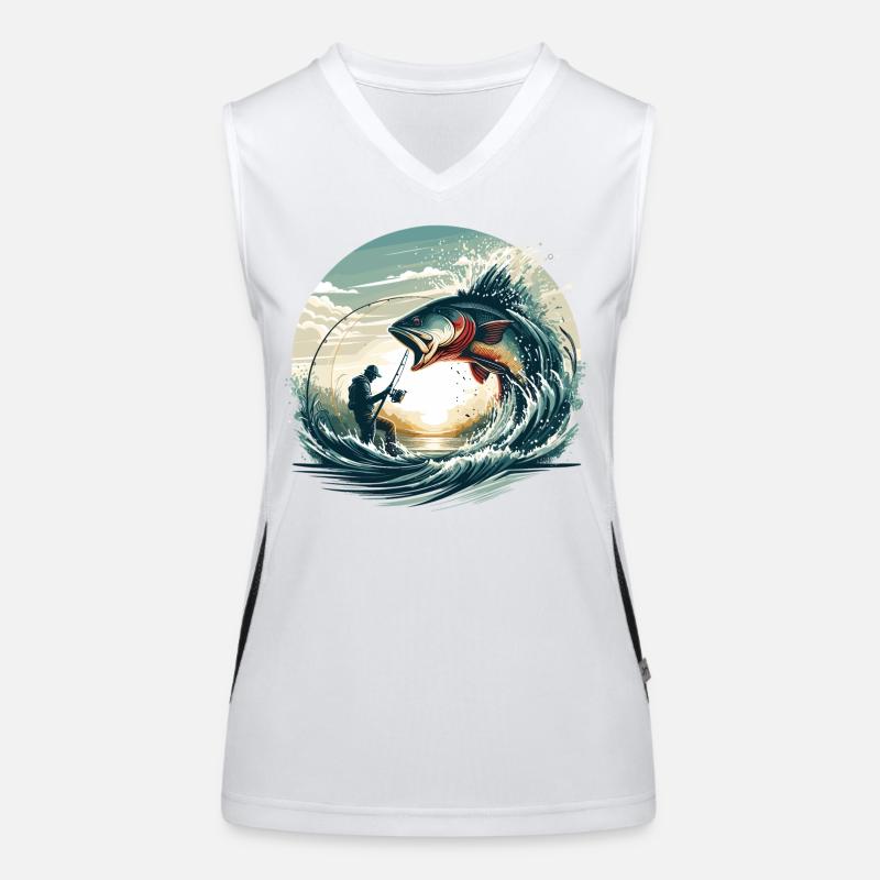 Pêche pêcheur dynamique cadeau Débardeur respirant contrasté Femme