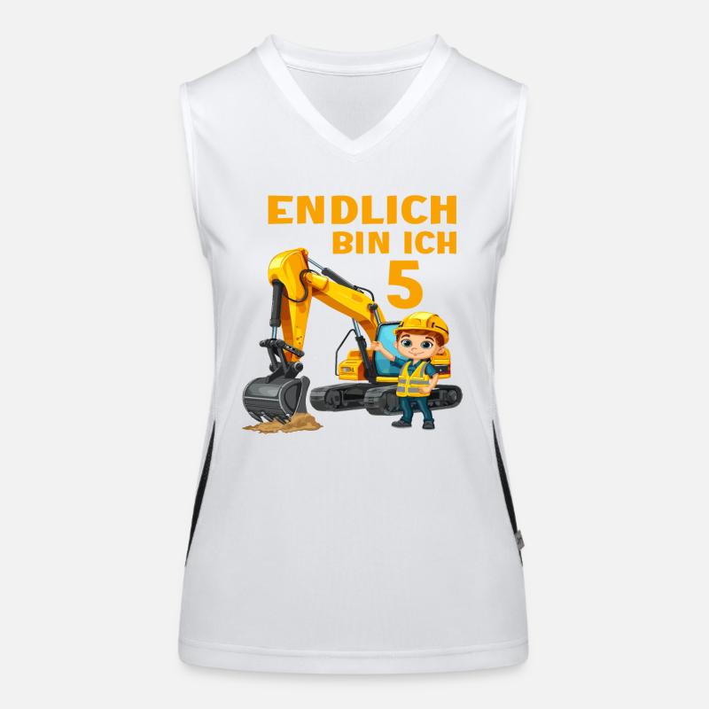5 Geburtstag Bagger Baggern Baggerfahrer 5 Jahre Funktionelles Kontrast-Tank Top für Frauen