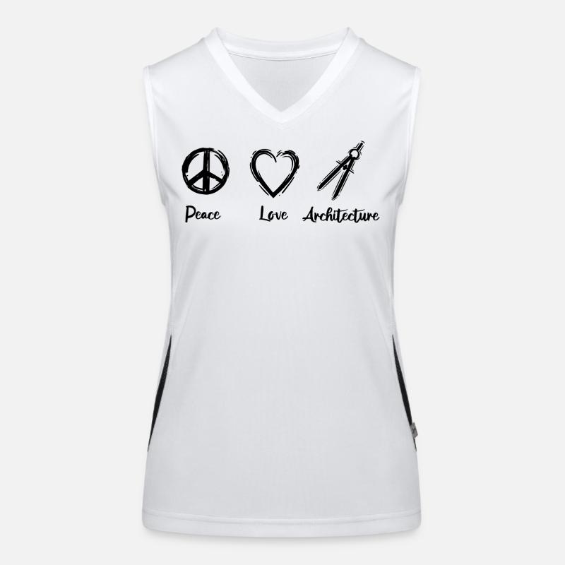 Peace Love Architecture Funktionelles Kontrast-Tank Top für Frauen