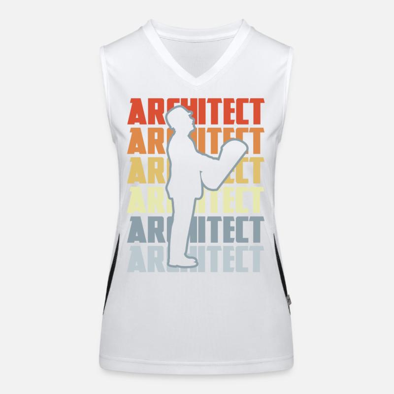 Retro Architekt Funktionelles Kontrast-Tank Top für Frauen