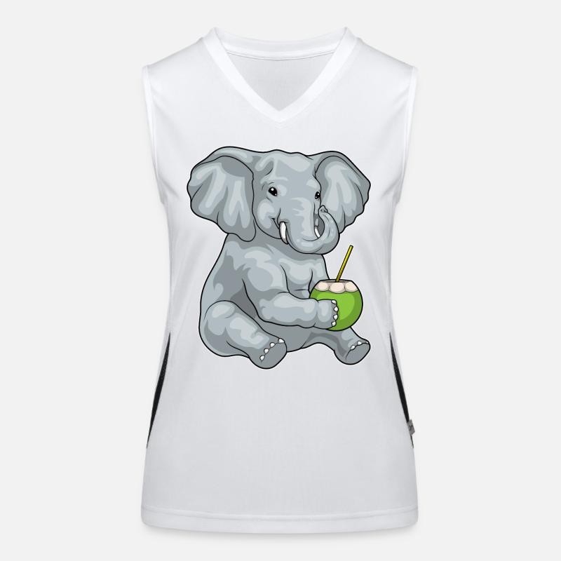 Elefant Kokosnuss Funktionelles Kontrast-Tank Top für Frauen
