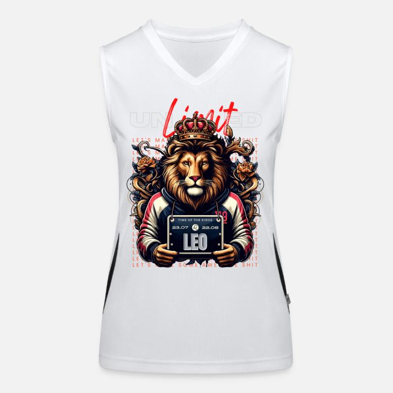 Königslöwe Leo mit Krone Funktionelles Kontrast-Tank Top für Frauen