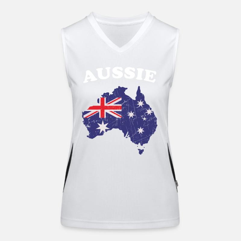 Aussie Australischer nationalfeiertag Funktionelles Kontrast-Tank Top für Frauen