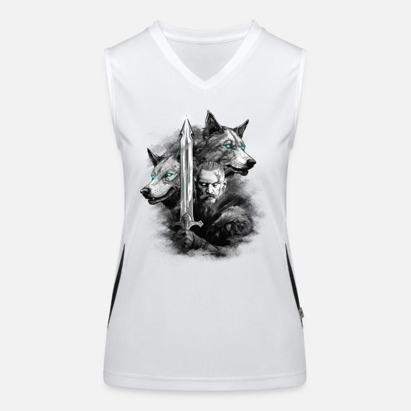 Viking Wolf Funktionelles Kontrast-Tank Top für Frauen
