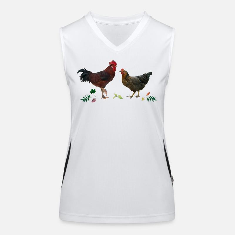 Coq et poulet Débardeur respirant contrasté Femme