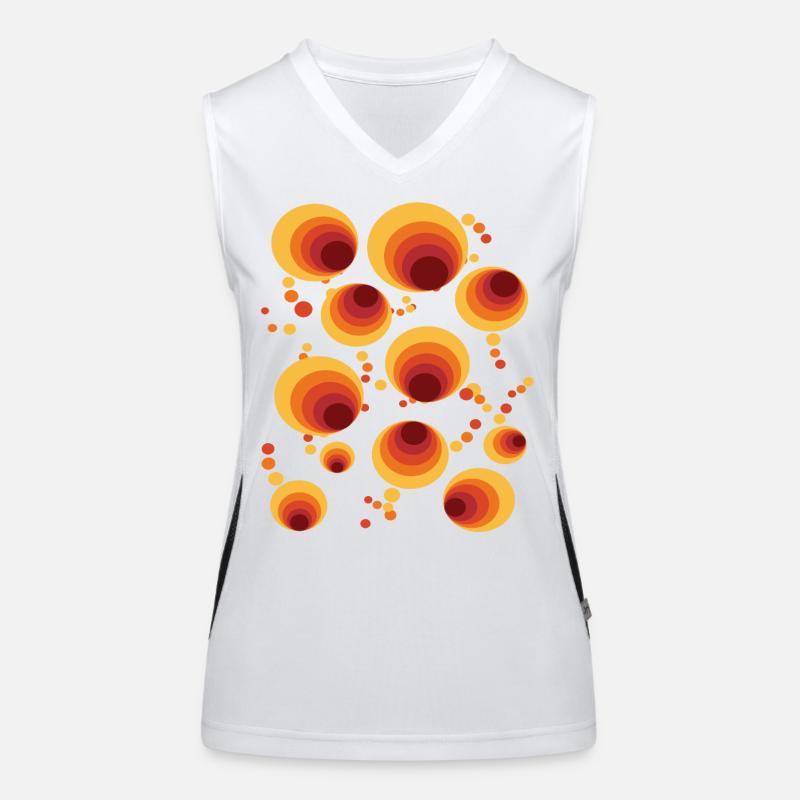 Abstract Polka Dots Circle Pattern Women's Functional Contrast Tank Top