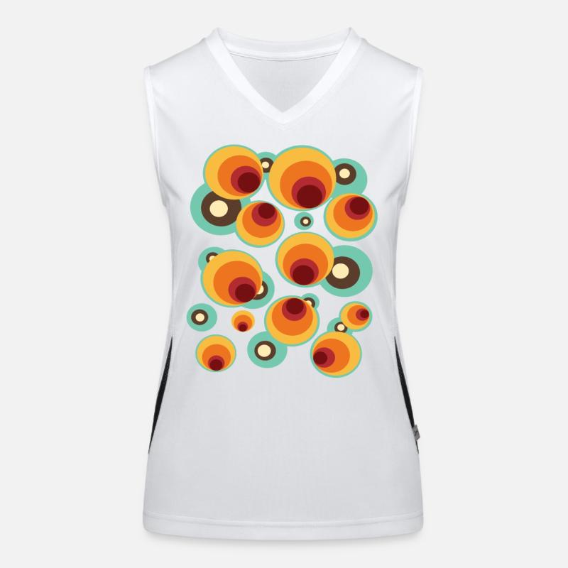 Vintage Mid Century Circle Pattern Women's Functional Contrast Tank Top