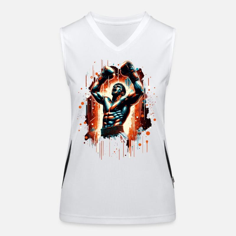 Boxer Victory Pose Victory Pose boxe cadeau Débardeur respirant contrasté Femme