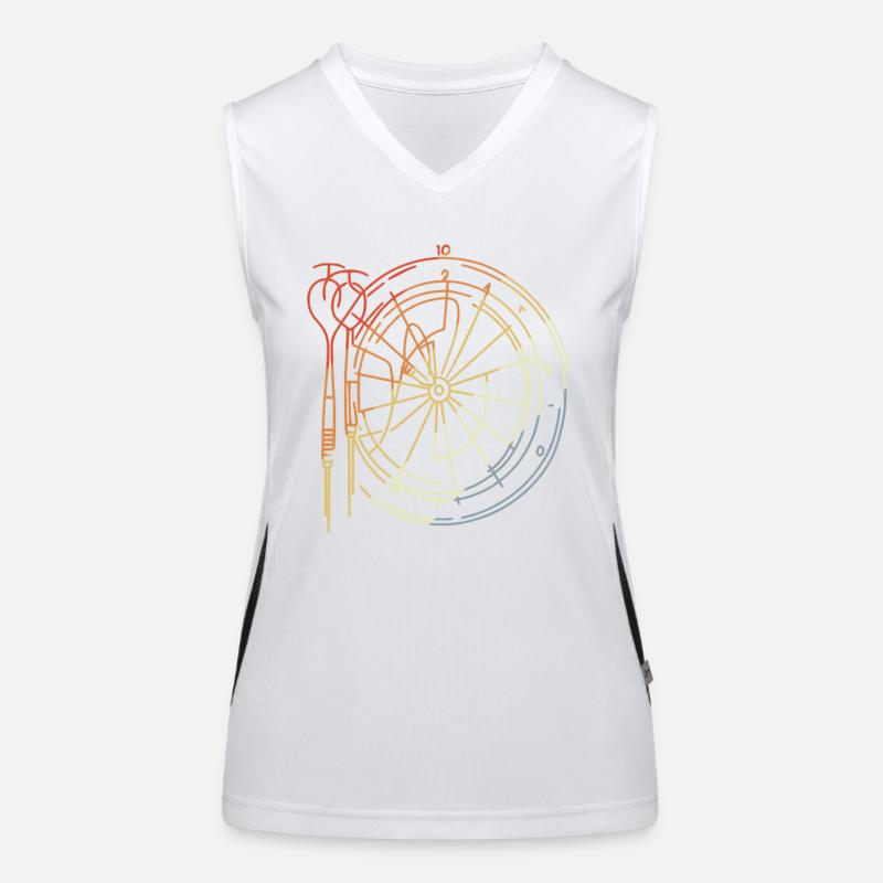 Dessin de jeu de fléchettes Débardeur respirant contrasté Femme