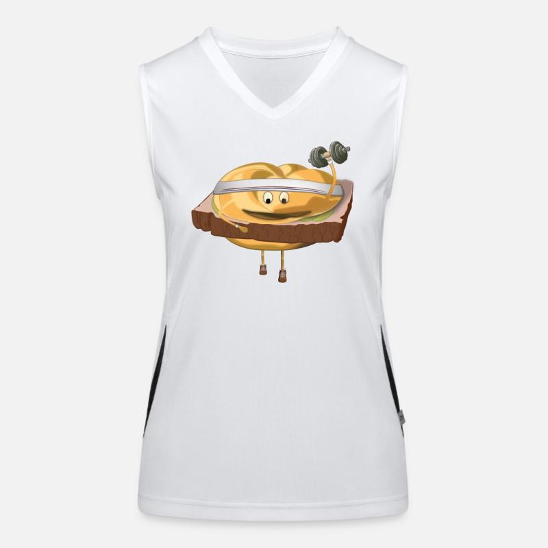 Leberkas Semmerl – Cartoon Kultessen Funktionelles Kontrast-Tank Top für Frauen