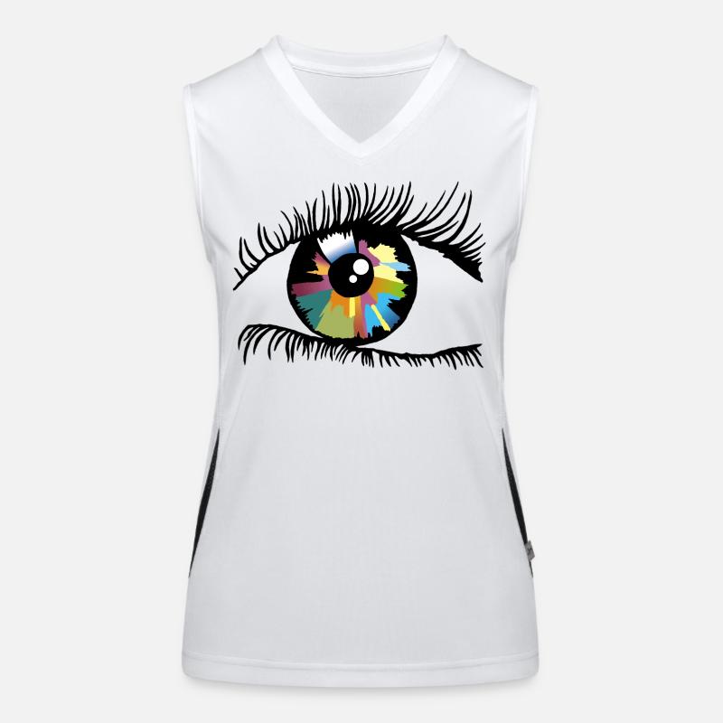 Iris - Women's Functional Contrast Tank Top - white/black