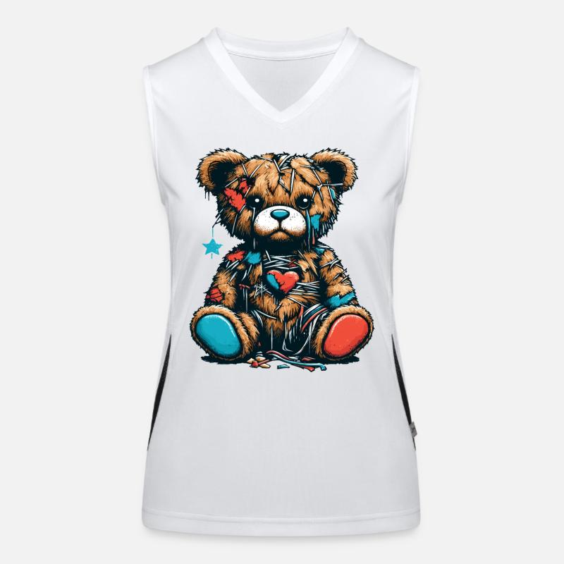 Worn Vintage Teddy Bear Women's Functional Contrast Tank Top