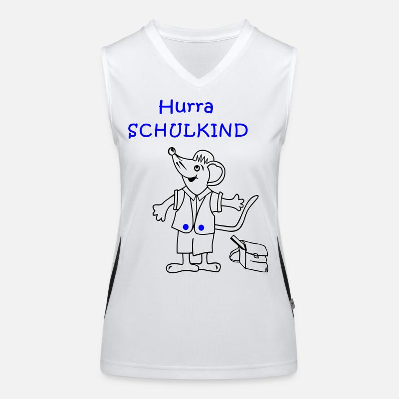 Hurra Schulkind Einschulung Funktionelles Kontrast-Tank Top für Frauen