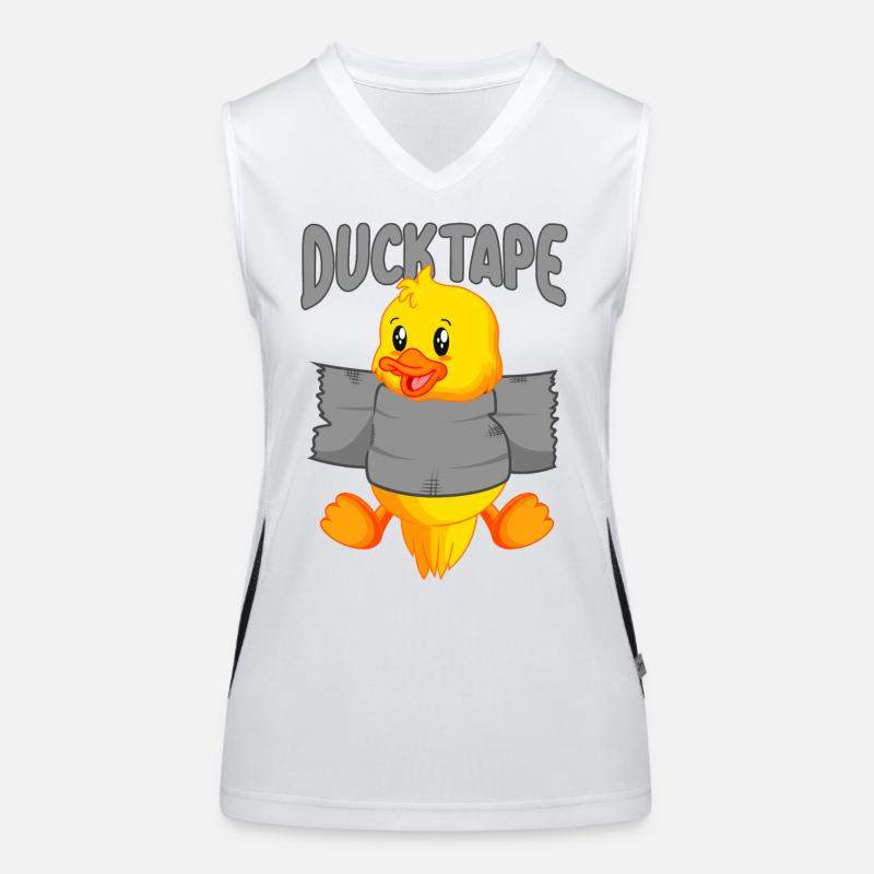 Duck Tape | Ducklings with Duct Tape Women's Functional Contrast Tank Top
