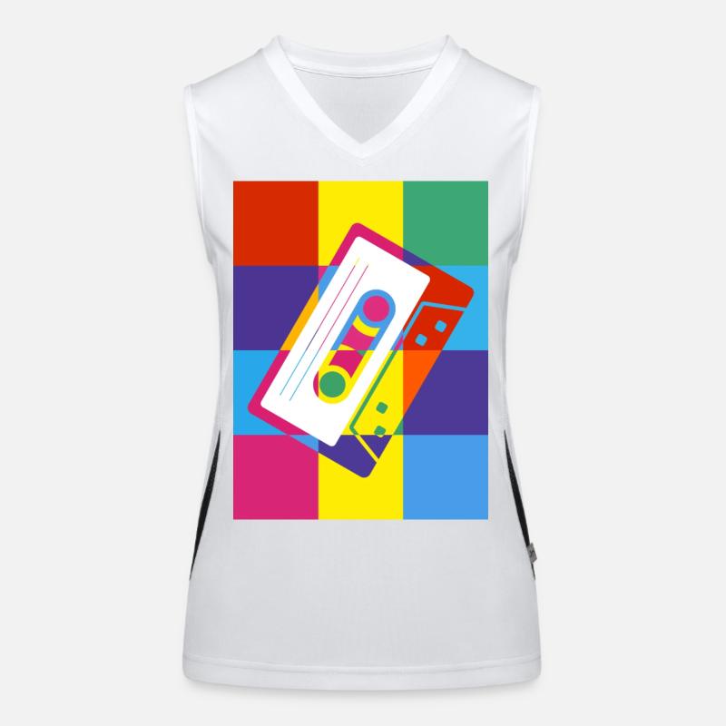 Cassette rétro Pop Art Illustration Débardeur respirant contrasté Femme